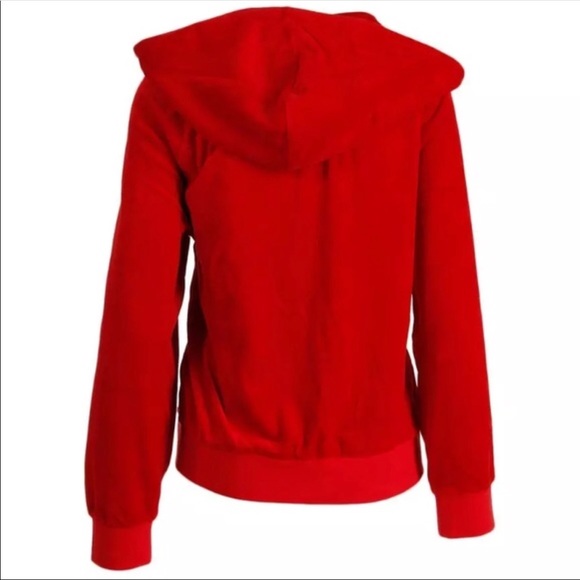 JUICY COUTURE RED HOODIE TOP BLACK LABEL SM - Picture 3 of 8